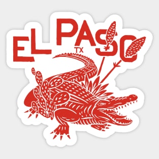 El Paso Alligator w/ text (red) Sticker